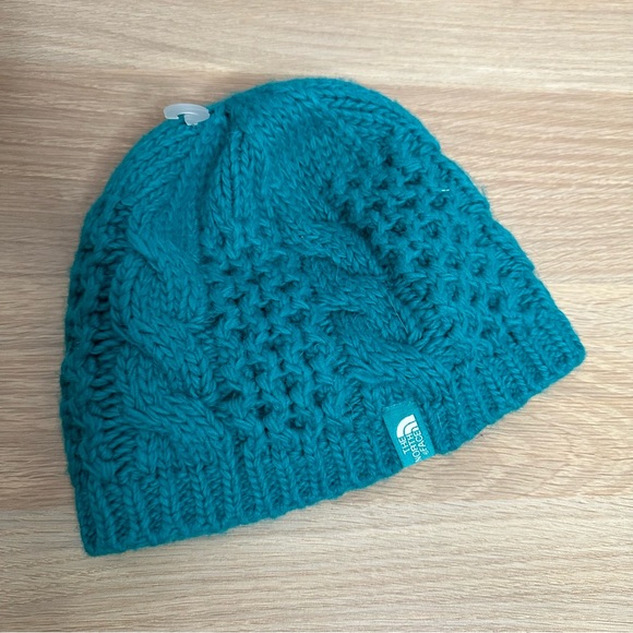 NWOT The North Face Knit Beanie Hat Green - Picture 4 of 9